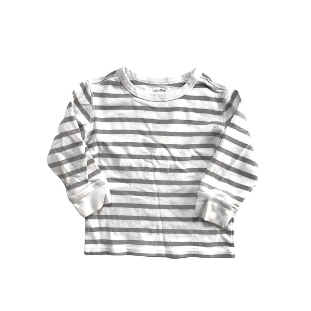 3 for $20 Gap toddler long sleeve white and grey striped tee shirt size 4T